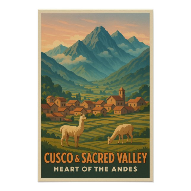 Poster Cusco et la Vallée Sacrée, Pérou. (Devant)