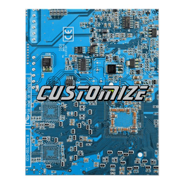 Poster Custom Blue PCB Circuit Board for IT Pros 2 (Devant)