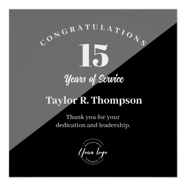 Poster Custom Employee years of service recognition logo (Devant)