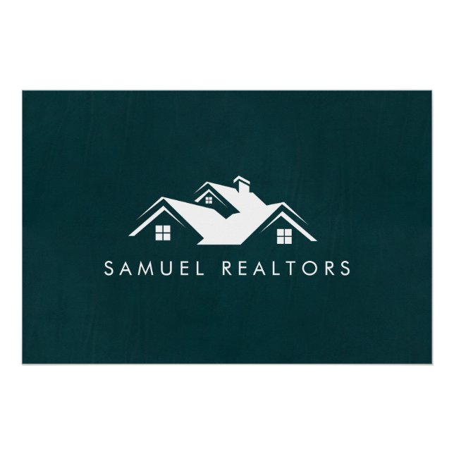 Poster Custom Stylish Modern Real Estate Home Logo  (Devant)