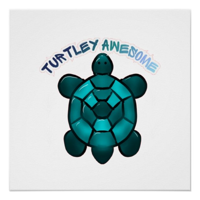 Poster Custom Turtle Cute Pun Funny Animal Gift (Devant)