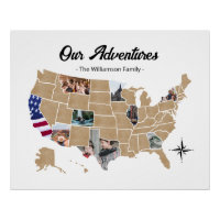 Custom USA Family Travel Ajouter Vos Photos Collag