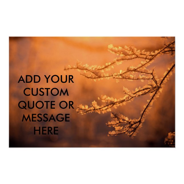 Poster Customizable Quote Frost Flakes Morning Sunrise (Devant)