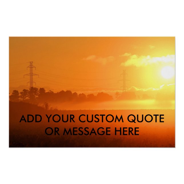 Poster Customize Quote Morning Sunrise with Fog (Devant)