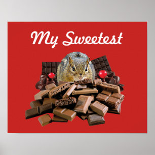 Poster Customize Sweetest Day Chocolate Chipmunk