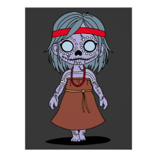 Poster Cute Autochtone Australien Zombie