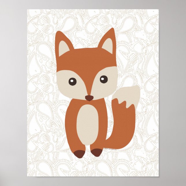 Poster Cute Baby Fox (Devant)