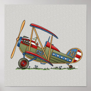 Poster Cute Biplane