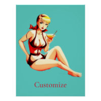 Cute Blonde Martini Bikini Girl Thunder_Cove