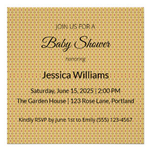 Poster Cute Boho Baby shower Sexe Neutre, Personnalisable
