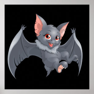 Poster Cute chauve-souris animée
