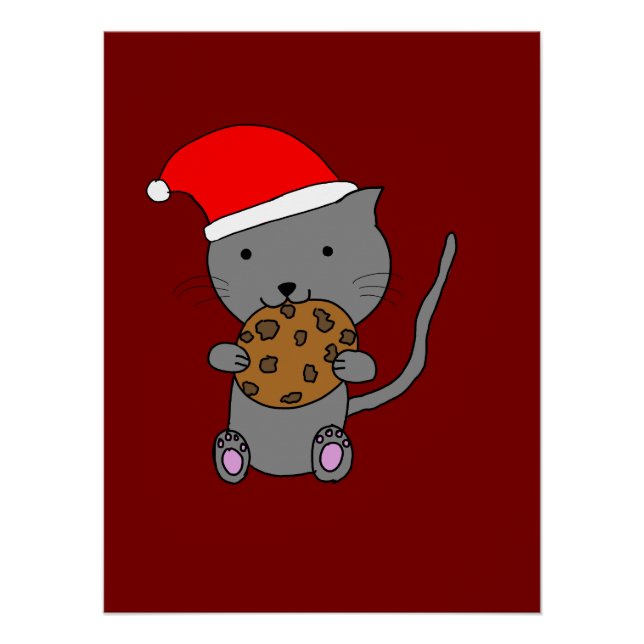 Poster Cute Christmas Cat (Devant)