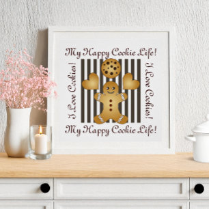 Poster Cute Cute Gingerbread Homme Cookie
