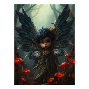 Poster Cute Feathered Fairy Art