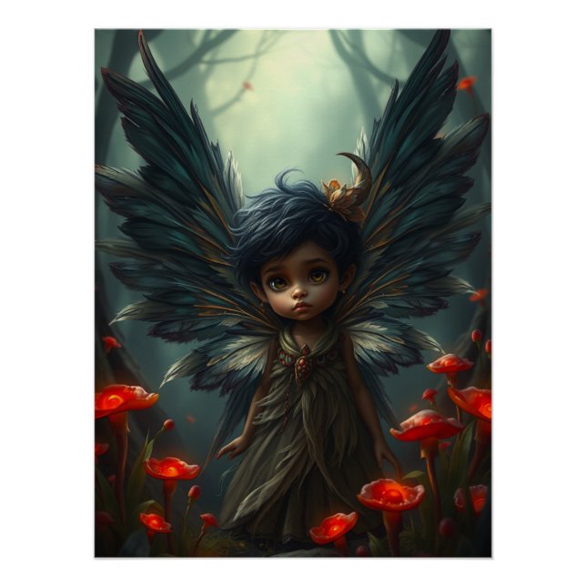Poster Cute Feathered Fairy Art (Devant)