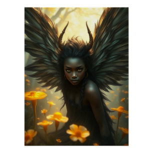 Poster Cute Feathered Fairy Art