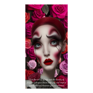 Poster Cute Floral Rose Girls Room Wall Art
