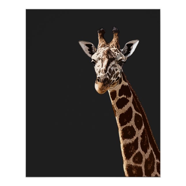Poster Cute Giraffe Vous Regarde ! (Devant)