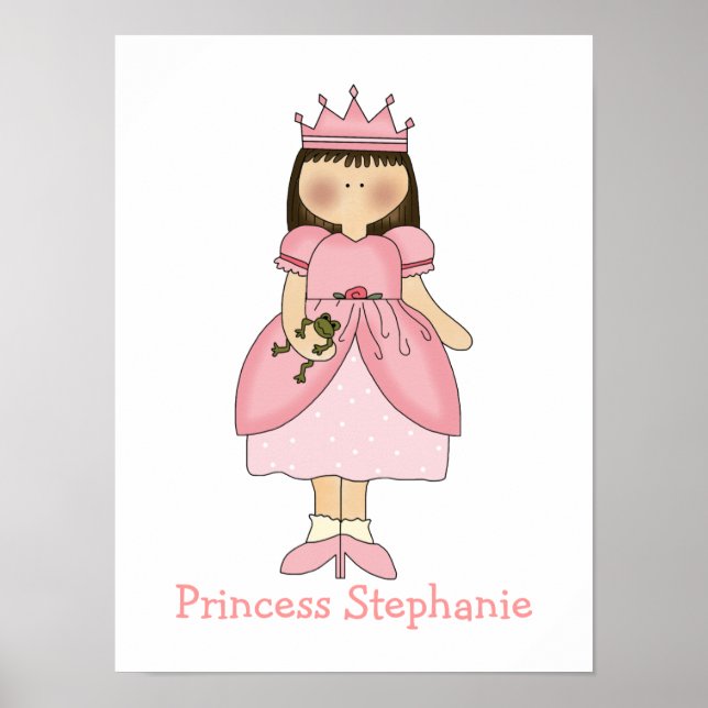 Poster Cute Girls Princess Print (Devant)