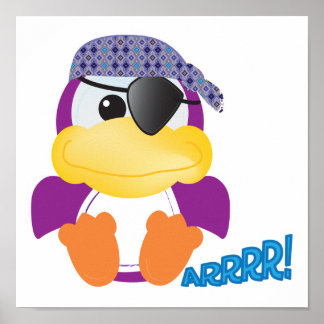 Poster Cute Goofkins violet pirate canard