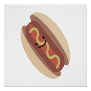 Poster Cute Kawaii Hot Dog