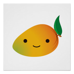 Poster Cute Kawaii Mango souriant