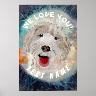 Poster Cute Labradoodé Chien &Texte