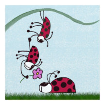 Cute Ladybug Professant Sa Peinture D'Amour