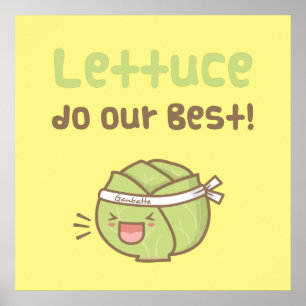 Poster Cute Lettuce Faites Notre Meilleur Humour De Pun L