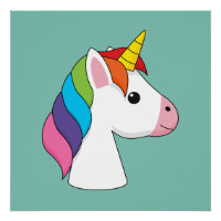 Cute licorne magique avec cheveux colorés