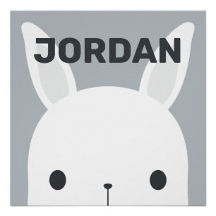 Poster Cute Little Bunny Rabbit with Personalized