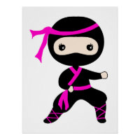 Cute Ninja Enfants Guerrier Fille Anniversaire ros