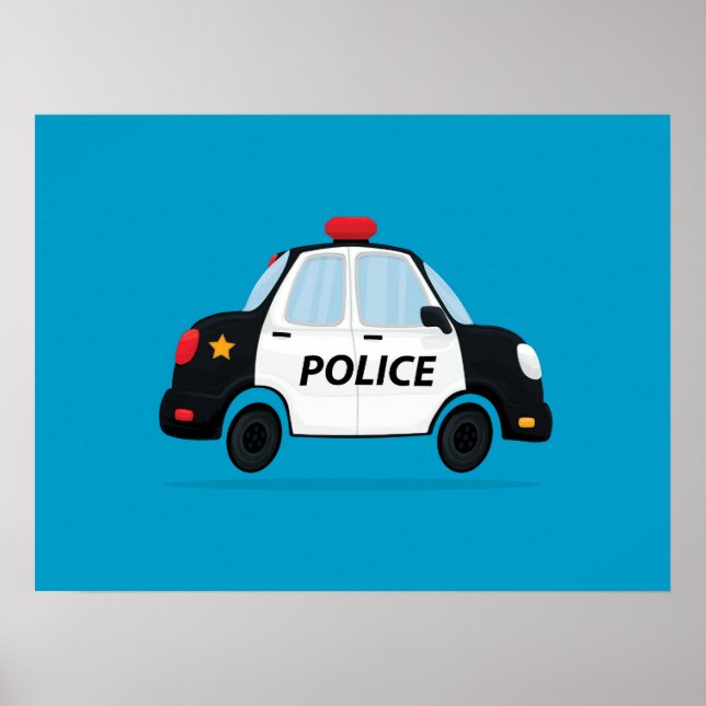 Poster Cute Police Car Art (Devant)