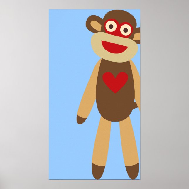 Poster Cute Sock Monkey (Devant)
