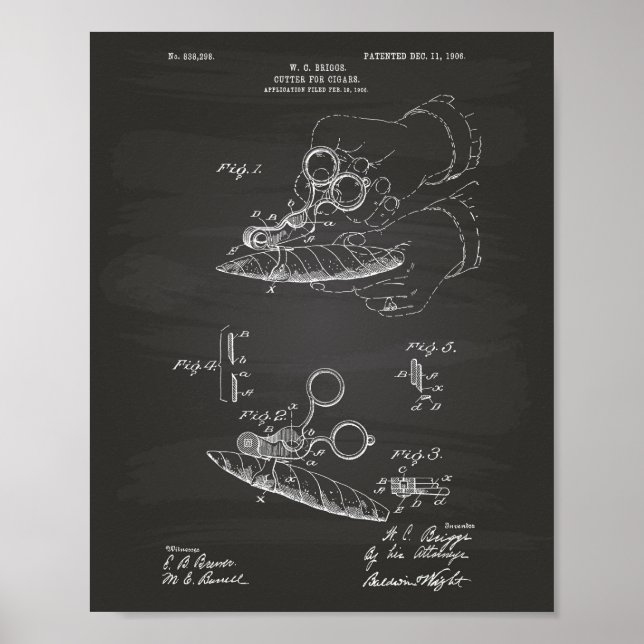 Poster Cutter For Cigars 1906 Patent Art Chalkboard (Devant)