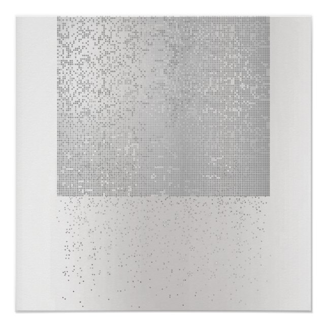 Poster Cyber binaire Minimale Monochromatique Gris Argent (Devant)