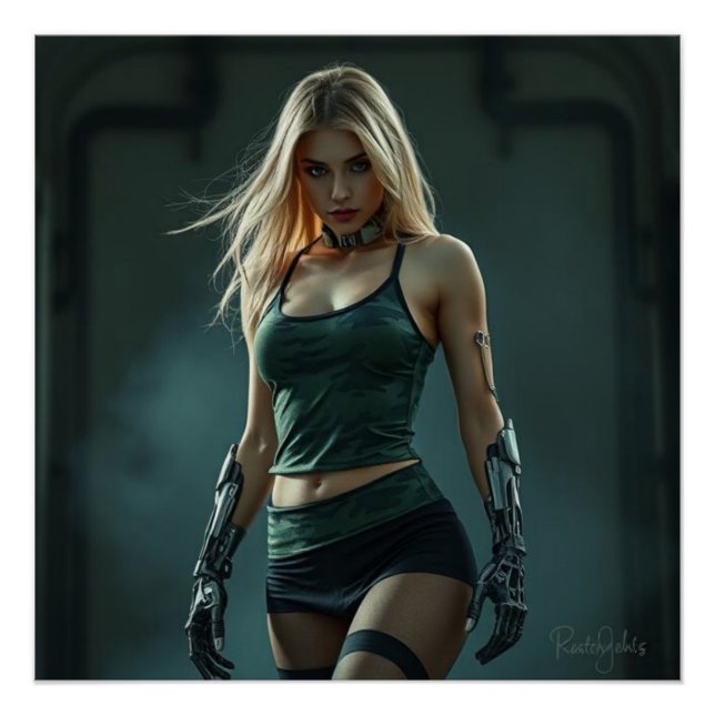 Poster Cyber-guerrière du futur (Devant)