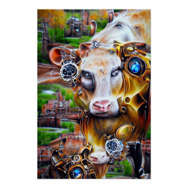 Poster Cyber-vache vapeur (Devant)