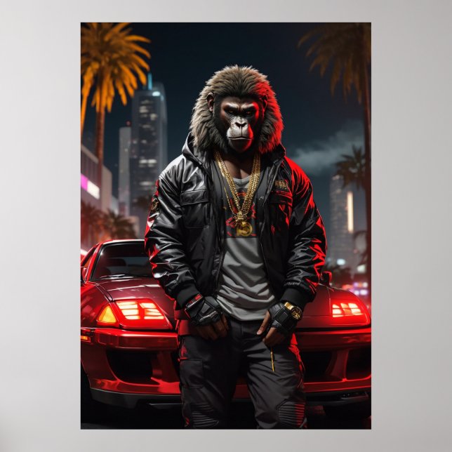 Poster Cyberpunk Ape (Devant)