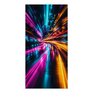 Poster Cyberpunk Neon Warp Drive