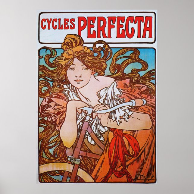 Poster Cycles Perfecta, Mucha (Devant)