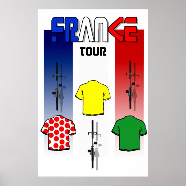 Poster Cycling Touring France Cyclists Sports Fan Cycle (Devant)