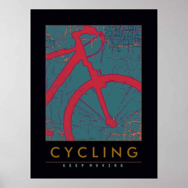 Poster Cyclisme / Continuer à avancer (Devant)
