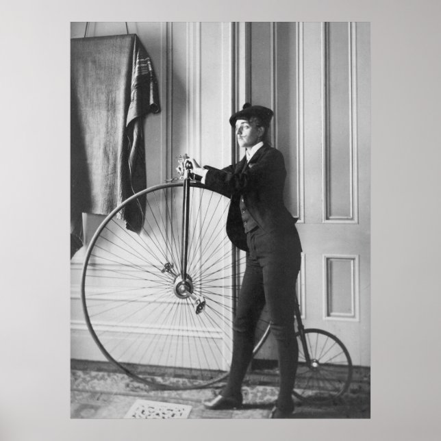 Poster Cycliste costumé, années 1890 (Devant)