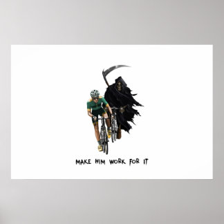 Poster Cycliste de chasse au faucheur Grim