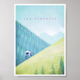 Poster cycliste Vintage des Pyrénées