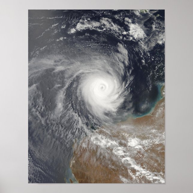 Poster Cyclone tropical Billy au large de l'Australie (Devant)
