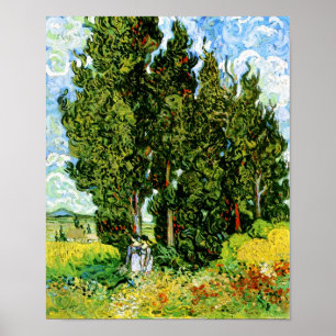 Poster Cyprès avec deux femmes Van Gogh Art