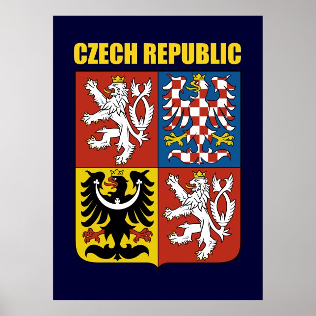 Poster Czech Republic Coat of Arms (Devant)