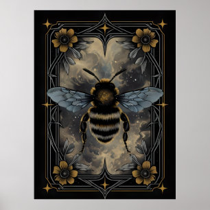 Poster d'abeille céleste - Art de l'insecte botani